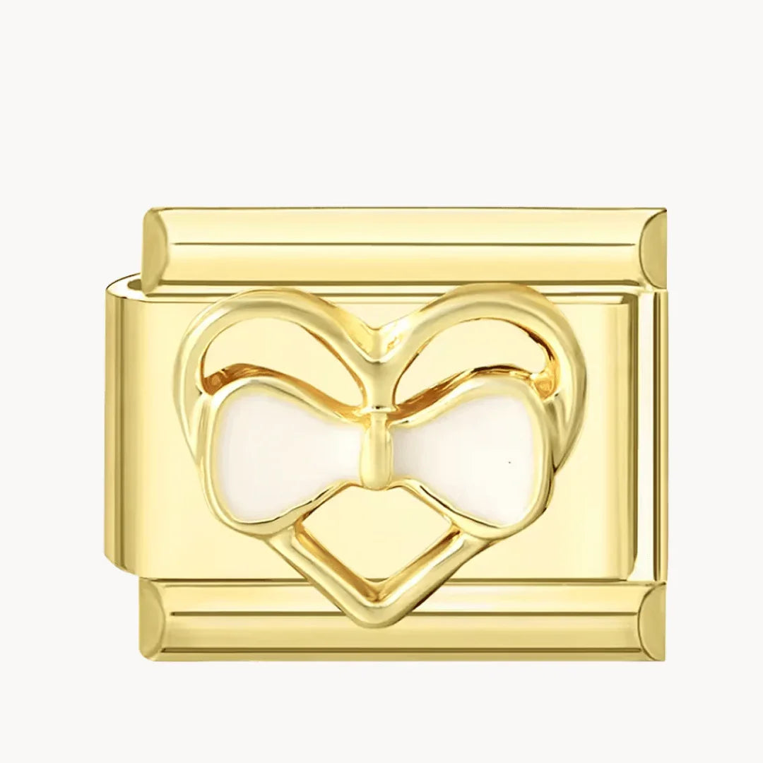 Cœur avec Nœud Nacré