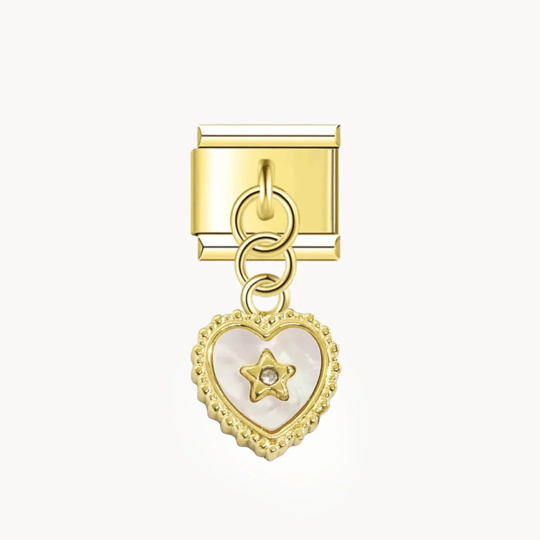 Pendentif Cœur Étoilé Nacré