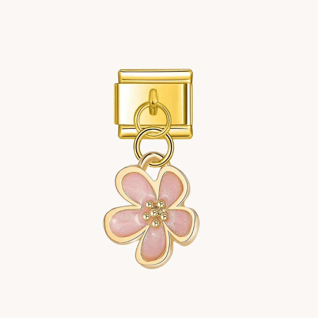 Pendentif fleur rose
