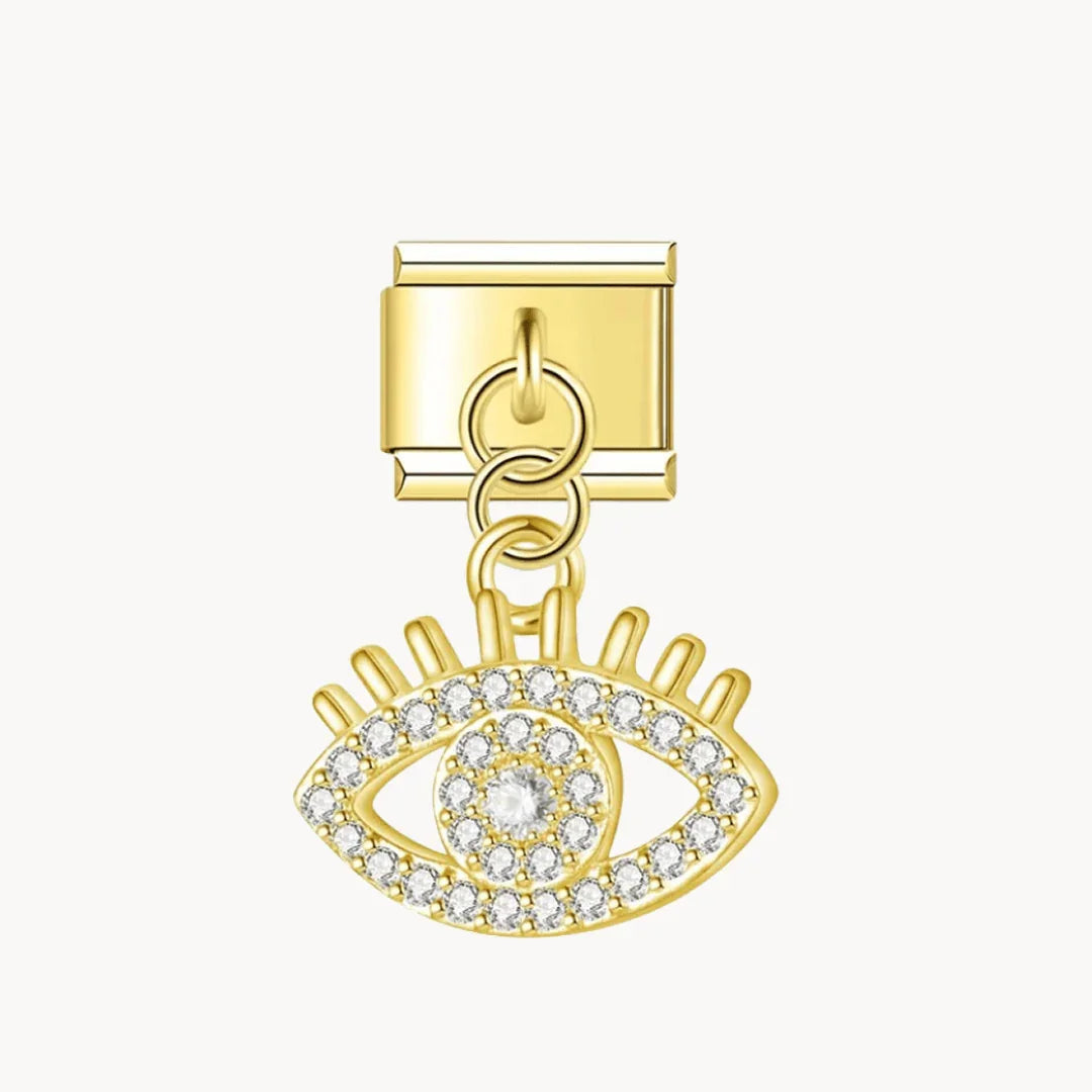 Pendentif œil brillant doré