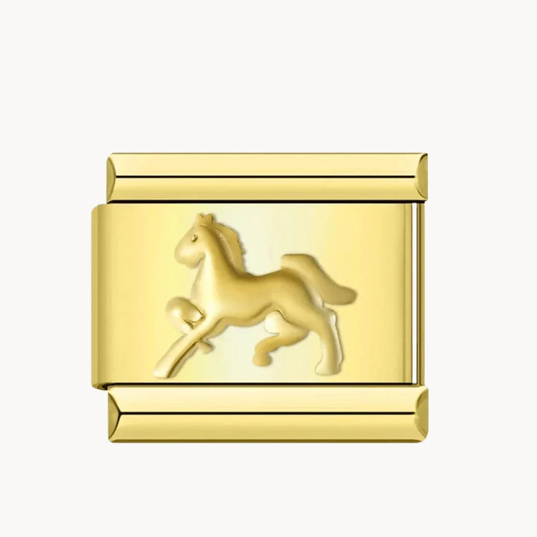 Cheval argent et or