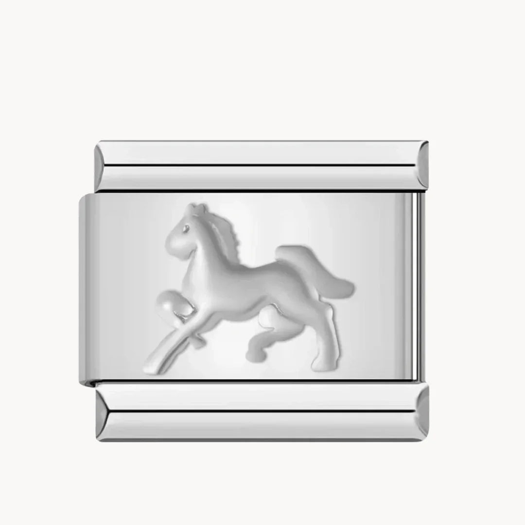Cheval argent et or