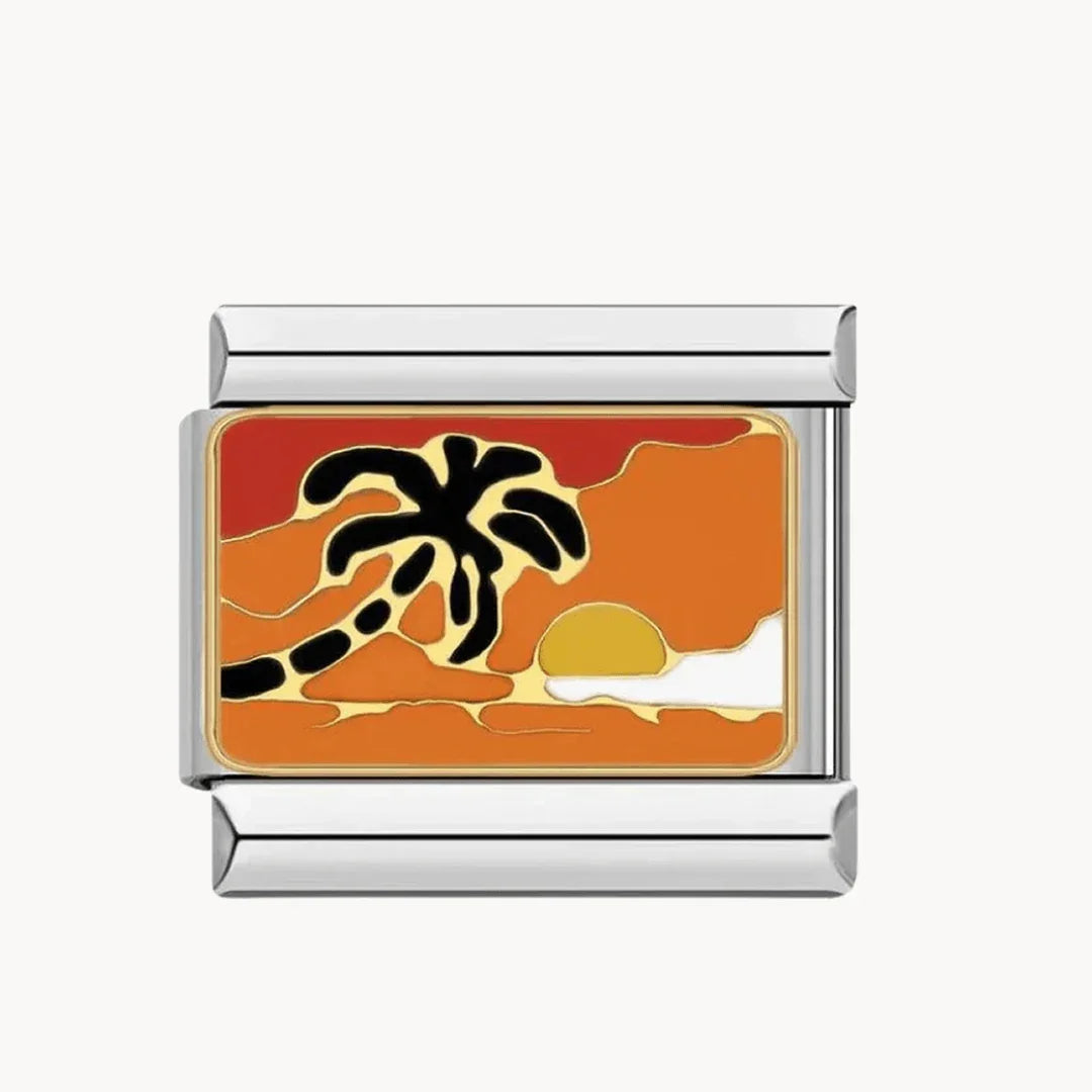 Palmier et coucher de soleil