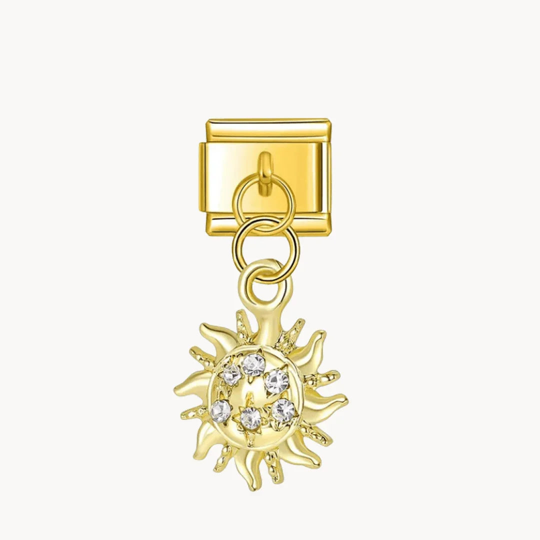 Soleil doré suspendu